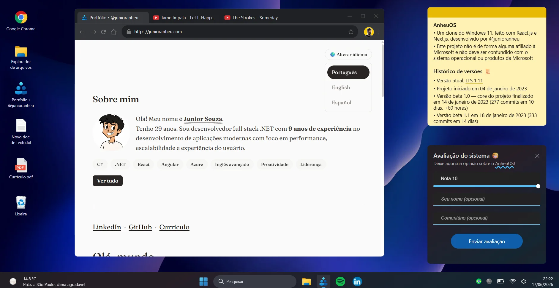 AnheuOS · Clone do Windows 11 2
